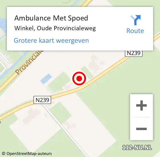 Locatie op kaart van de 112 melding: Ambulance Met Spoed Naar Winkel, Oude Provincialeweg op 10 september 2021 13:56