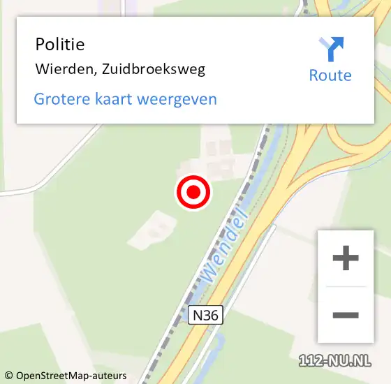 Locatie op kaart van de 112 melding: Politie Wierden, Zuidbroeksweg op 10 september 2021 16:36