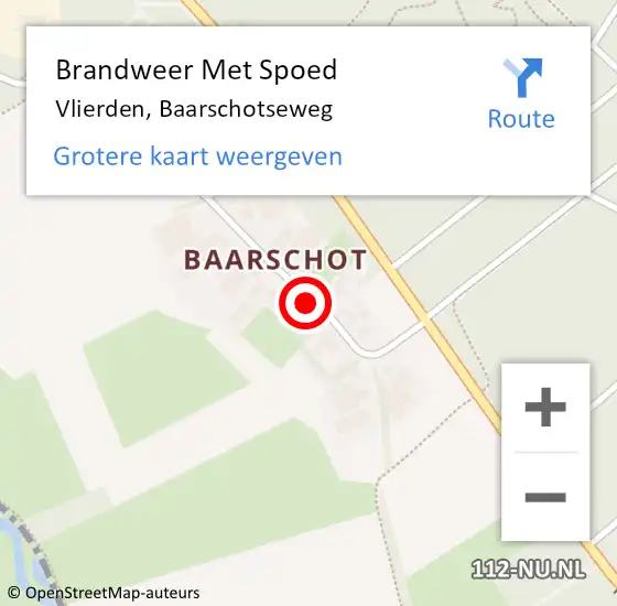 Locatie op kaart van de 112 melding: Brandweer Met Spoed Naar Vlierden, Baarschotseweg op 10 september 2021 19:19