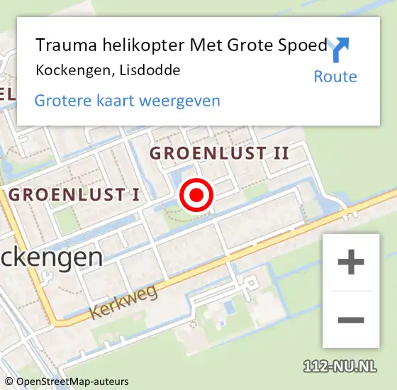 Locatie op kaart van de 112 melding: Trauma helikopter Met Grote Spoed Naar Kockengen, Lisdodde op 10 september 2021 20:33