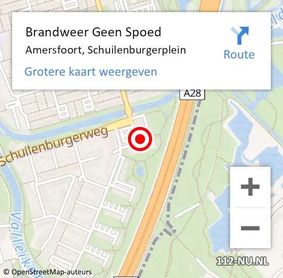 Locatie op kaart van de 112 melding: Brandweer Geen Spoed Naar Amersfoort, Schuilenburgerplein op 11 september 2021 02:06