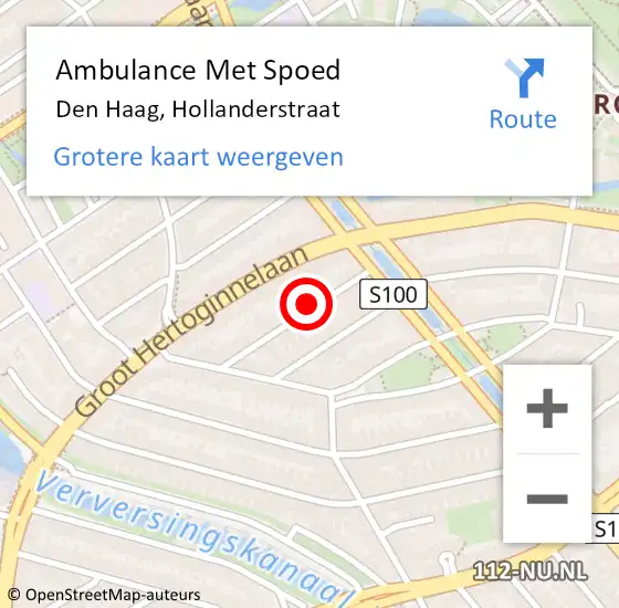 Locatie op kaart van de 112 melding: Ambulance Met Spoed Naar Den Haag, Hollanderstraat op 11 september 2021 05:24