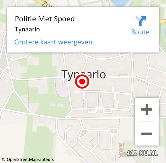 Locatie op kaart van de 112 melding: Politie Met Spoed Naar Tynaarlo op 11 september 2021 09:00