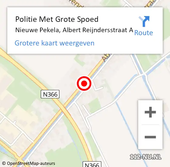 Locatie op kaart van de 112 melding: Politie Met Grote Spoed Naar Nieuwe Pekela, Albert Reijndersstraat A op 11 september 2021 14:39