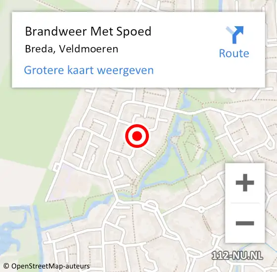 Locatie op kaart van de 112 melding: Brandweer Met Spoed Naar Breda, Veldmoeren op 11 september 2021 18:52