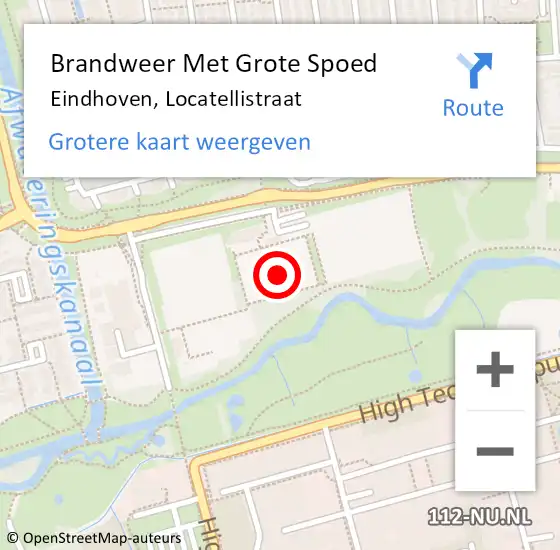 Locatie op kaart van de 112 melding: Brandweer Met Grote Spoed Naar Eindhoven, Locatellistraat op 12 september 2021 00:10