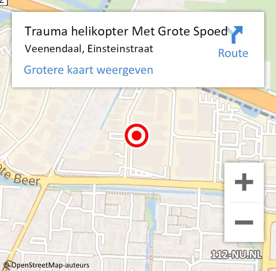 Locatie op kaart van de 112 melding: Trauma helikopter Met Grote Spoed Naar Veenendaal, Einsteinstraat op 12 september 2021 11:41