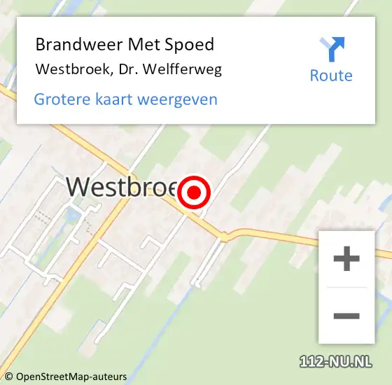 Locatie op kaart van de 112 melding: Brandweer Met Spoed Naar Westbroek, Dr. Welfferweg op 12 september 2021 14:04