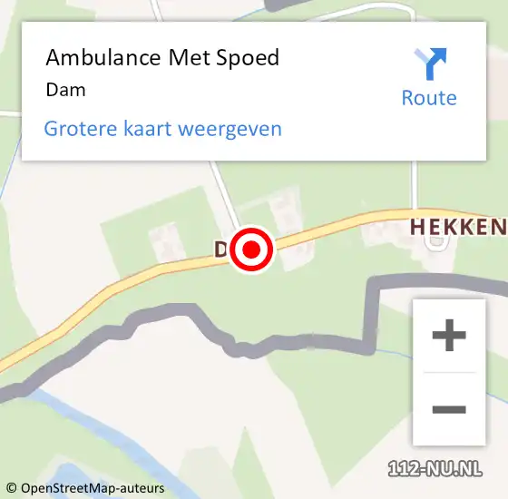 Locatie op kaart van de 112 melding: Ambulance Met Spoed Naar Dam op 12 september 2021 16:54