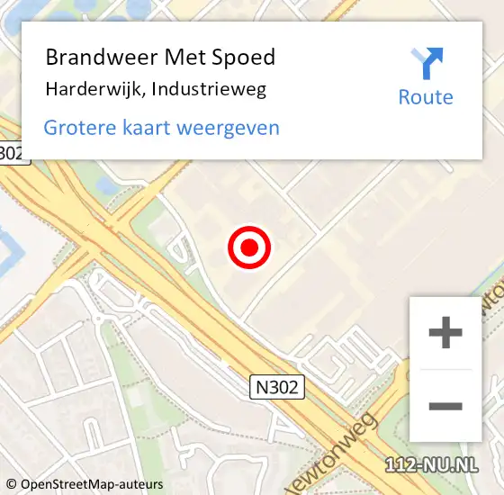 Locatie op kaart van de 112 melding: Brandweer Met Spoed Naar Harderwijk, Industrieweg op 12 september 2021 19:06