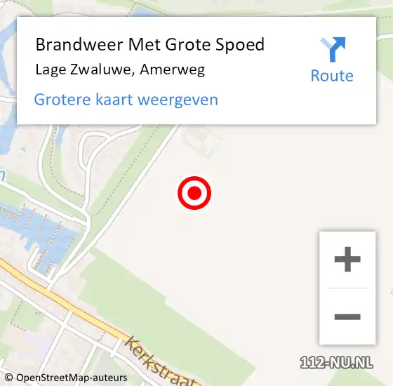 Locatie op kaart van de 112 melding: Brandweer Met Grote Spoed Naar Lage Zwaluwe, Amerweg op 12 september 2021 19:08