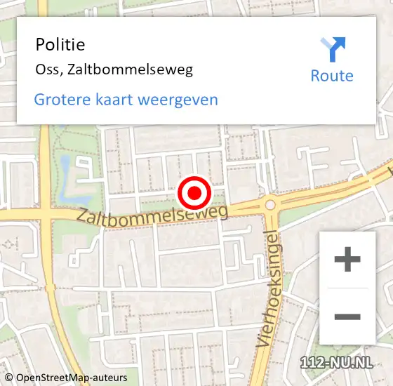Locatie op kaart van de 112 melding: Politie Oss, Zaltbommelseweg op 13 september 2021 13:24