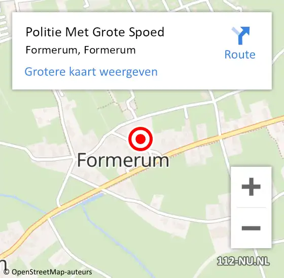 Locatie op kaart van de 112 melding: Politie Met Grote Spoed Naar Formerum, Formerum op 13 september 2021 18:50