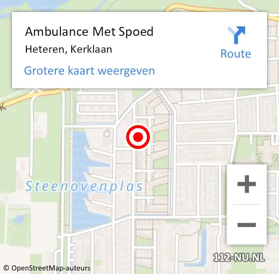 Locatie op kaart van de 112 melding: Ambulance Met Spoed Naar Heteren, Kerklaan op 13 september 2021 21:16