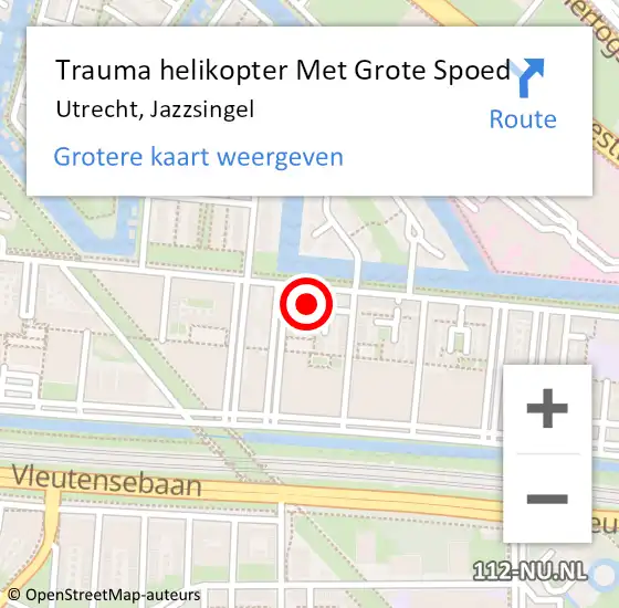 Locatie op kaart van de 112 melding: Trauma helikopter Met Grote Spoed Naar Utrecht, Jazzsingel op 13 september 2021 23:00