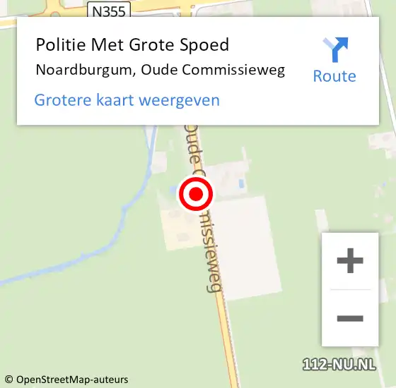 Locatie op kaart van de 112 melding: Politie Met Grote Spoed Naar Noardburgum, Oude Commissieweg op 14 september 2021 10:20
