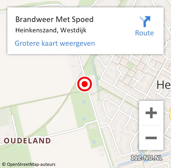 Locatie op kaart van de 112 melding: Brandweer Met Spoed Naar Heinkenszand, Westdijk op 14 september 2021 14:43