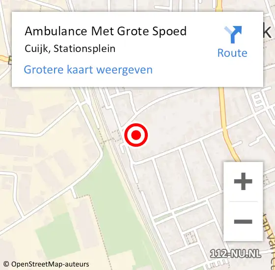 Locatie op kaart van de 112 melding: Ambulance Met Grote Spoed Naar Cuijk, Stationsplein op 14 september 2021 17:30