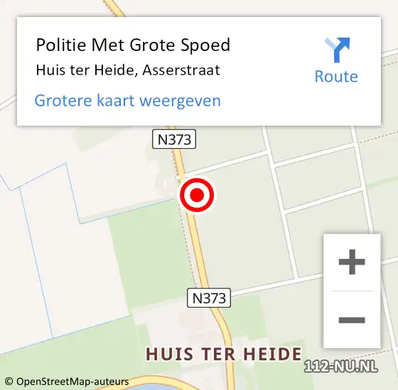 Locatie op kaart van de 112 melding: Politie Met Grote Spoed Naar Huis ter Heide, Asserstraat op 15 september 2021 15:17