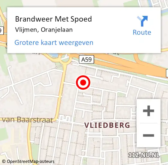 Locatie op kaart van de 112 melding: Brandweer Met Spoed Naar Vlijmen, Oranjelaan op 15 september 2021 22:14