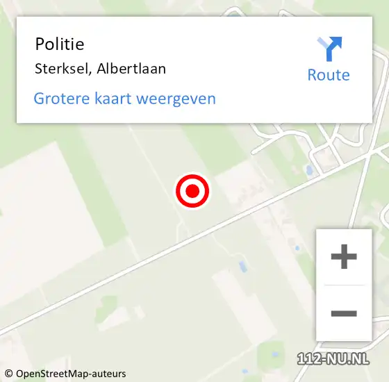 Locatie op kaart van de 112 melding: Politie Sterksel, Albertlaan op 16 september 2021 22:19