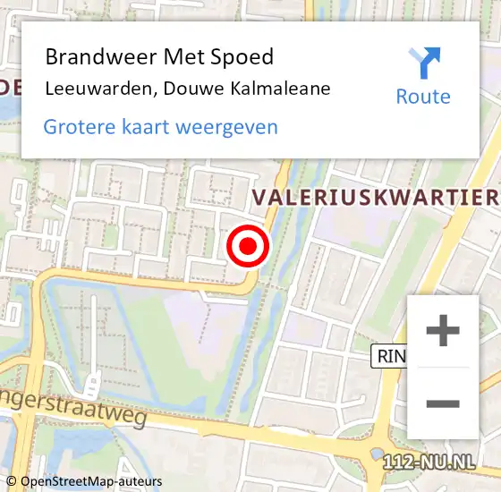Locatie op kaart van de 112 melding: Brandweer Met Spoed Naar Leeuwarden, Douwe Kalmaleane op 17 september 2021 01:12