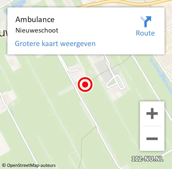 Locatie op kaart van de 112 melding: Ambulance Nieuweschoot op 17 september 2021 11:48