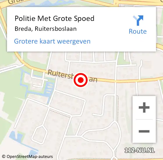 Locatie op kaart van de 112 melding: Politie Met Grote Spoed Naar Breda, Ruitersboslaan op 17 september 2021 12:54