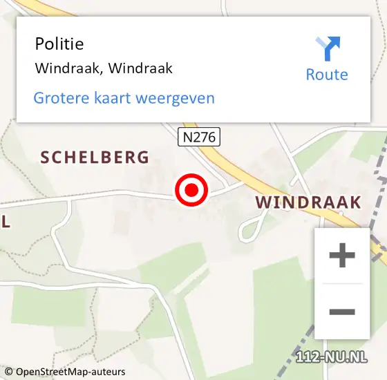 Locatie op kaart van de 112 melding: Politie Windraak, Windraak op 17 september 2021 13:53