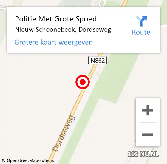 Locatie op kaart van de 112 melding: Politie Met Grote Spoed Naar Nieuw-Schoonebeek, Dordseweg op 17 september 2021 19:05