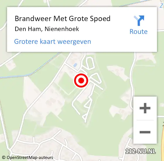 Locatie op kaart van de 112 melding: Brandweer Met Grote Spoed Naar Den Ham, Nienenhoek op 17 september 2021 20:06