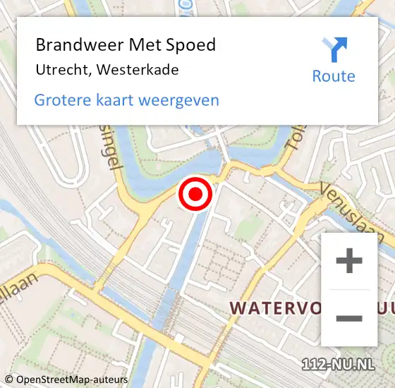 Locatie op kaart van de 112 melding: Brandweer Met Spoed Naar Utrecht, Westerkade op 17 september 2021 21:17