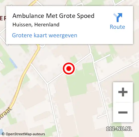 Locatie op kaart van de 112 melding: Ambulance Met Grote Spoed Naar Huissen, Herenland op 17 september 2021 22:39