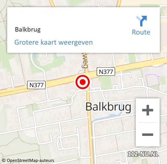 Locatie op kaart van de 112 melding:  Balkbrug op 23 juni 2014 12:50