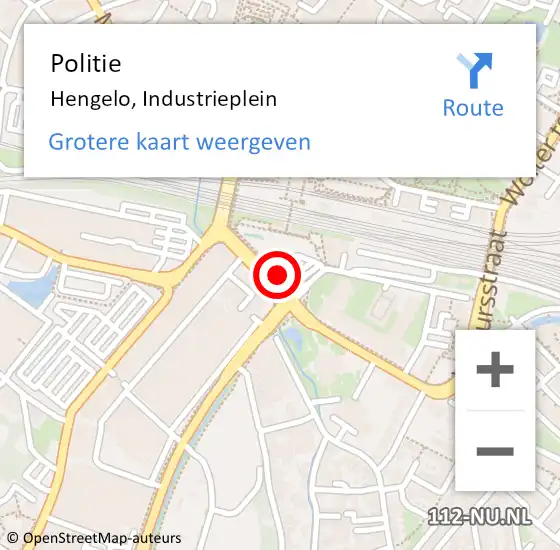 Locatie op kaart van de 112 melding: Politie Hengelo, Industrieplein op 19 september 2021 01:20
