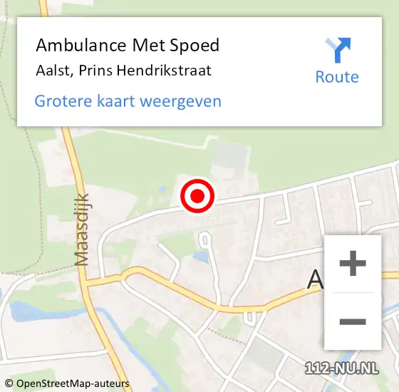 Locatie op kaart van de 112 melding: Ambulance Met Spoed Naar Aalst, Prins Hendrikstraat op 19 september 2021 10:01