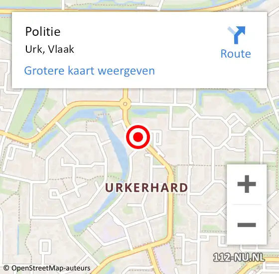 Locatie op kaart van de 112 melding: Politie Urk, Vlaak op 19 september 2021 12:43