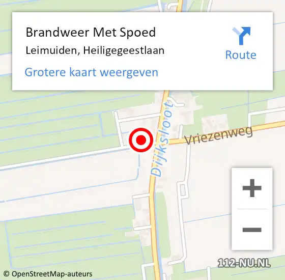 Locatie op kaart van de 112 melding: Brandweer Met Spoed Naar Leimuiden, Heiligegeestlaan op 19 september 2021 13:00