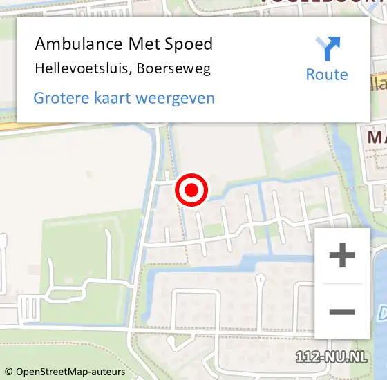 Locatie op kaart van de 112 melding: Ambulance Met Spoed Naar Hellevoetsluis, Boerseweg op 19 september 2021 13:37