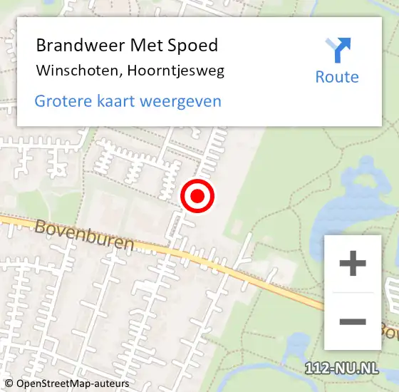 Locatie op kaart van de 112 melding: Brandweer Met Spoed Naar Winschoten, Hoorntjesweg op 19 september 2021 16:43