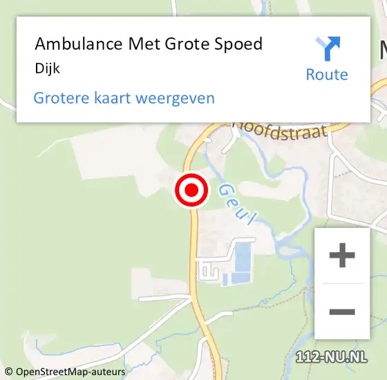 Locatie op kaart van de 112 melding: Ambulance Met Grote Spoed Naar Dijk op 20 september 2021 05:41