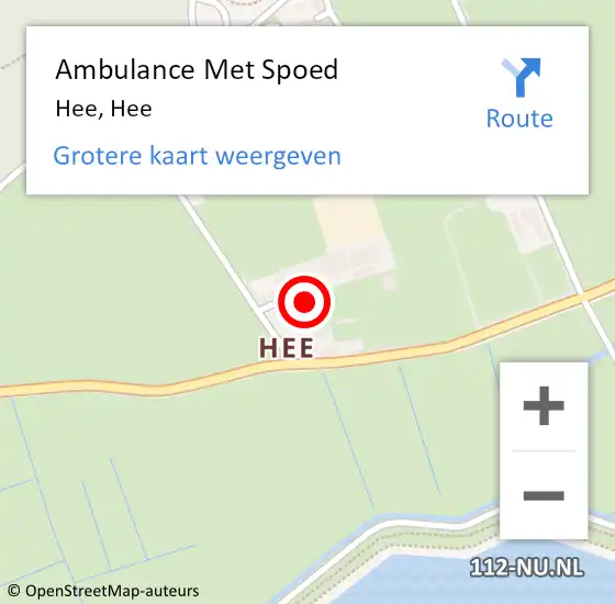 Locatie op kaart van de 112 melding: Ambulance Met Spoed Naar Hee, Hee op 20 september 2021 07:50