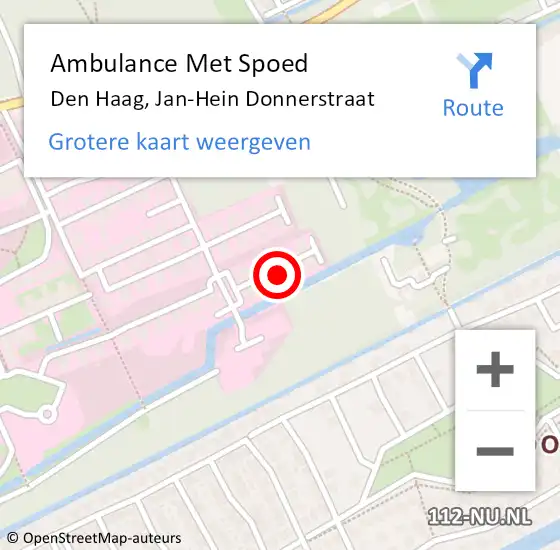 Locatie op kaart van de 112 melding: Ambulance Met Spoed Naar Den Haag, Jan-Hein Donnerstraat op 20 september 2021 09:26