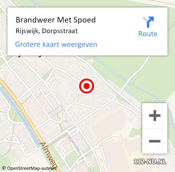 Locatie op kaart van de 112 melding: Brandweer Met Spoed Naar Rijswijk, Dorpsstraat op 20 september 2021 14:51