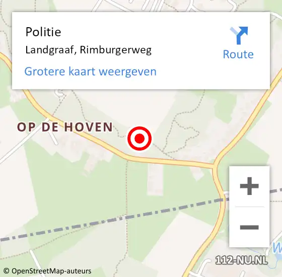 Locatie op kaart van de 112 melding: Politie Landgraaf, Rimburgerweg op 20 september 2021 15:52