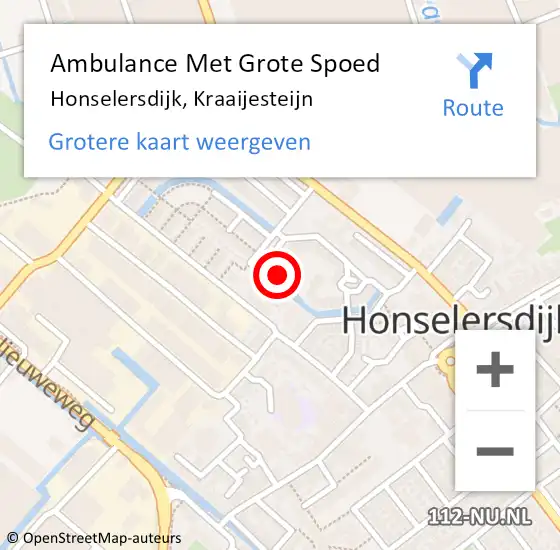 Locatie op kaart van de 112 melding: Ambulance Met Grote Spoed Naar Honselersdijk, Kraaijesteijn op 20 september 2021 17:35
