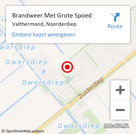 Locatie op kaart van de 112 melding: Brandweer Met Grote Spoed Naar Valthermond, Noorderdiep op 20 september 2021 19:42