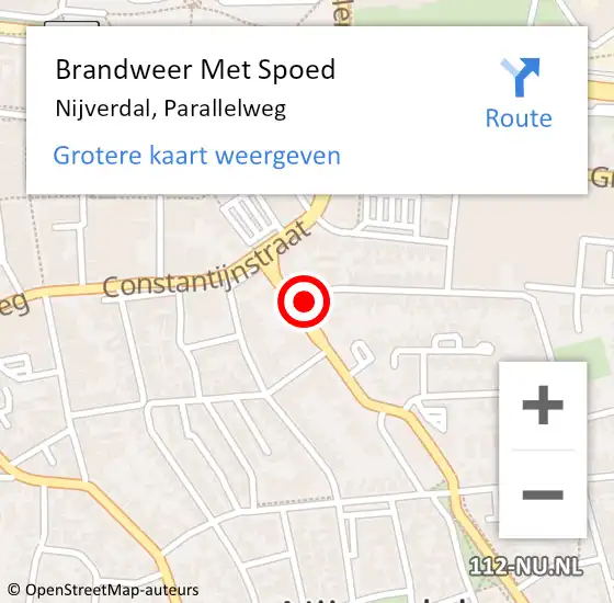 Locatie op kaart van de 112 melding: Brandweer Met Spoed Naar Nijverdal, Parallelweg op 21 september 2021 06:10