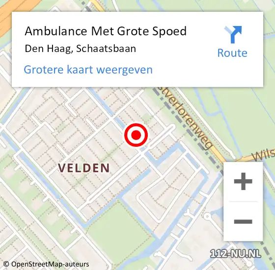 Locatie op kaart van de 112 melding: Ambulance Met Grote Spoed Naar Den Haag, Schaatsbaan op 21 september 2021 06:40