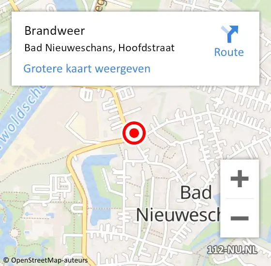 Locatie op kaart van de 112 melding: Brandweer Nieuweschans, Hoofdstraat op 21 september 2021 06:42
